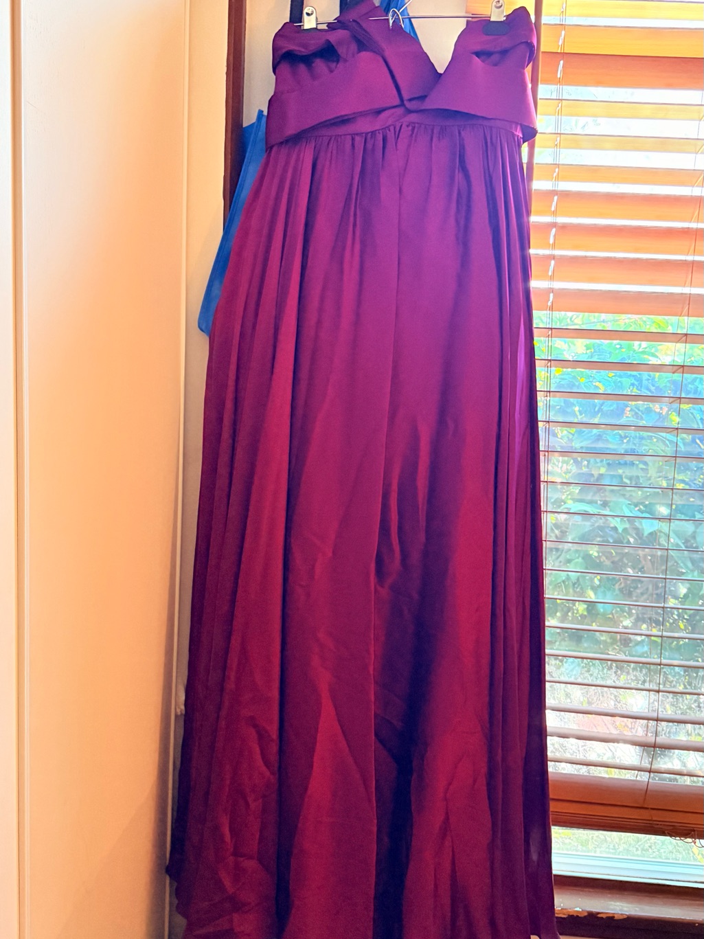 Strapless Burgundy Maxi Dress Purchased At Macy’s Use One Time Dry Clean.